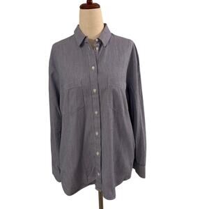 Madewell Women's Small Striped Relaxed Fit Button-Down Shirt Top Casual